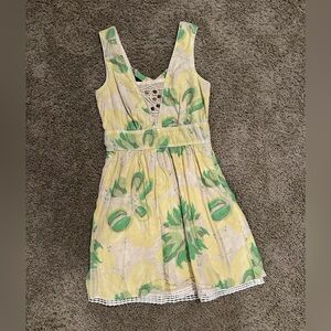 Free People yellow & green floral sundress